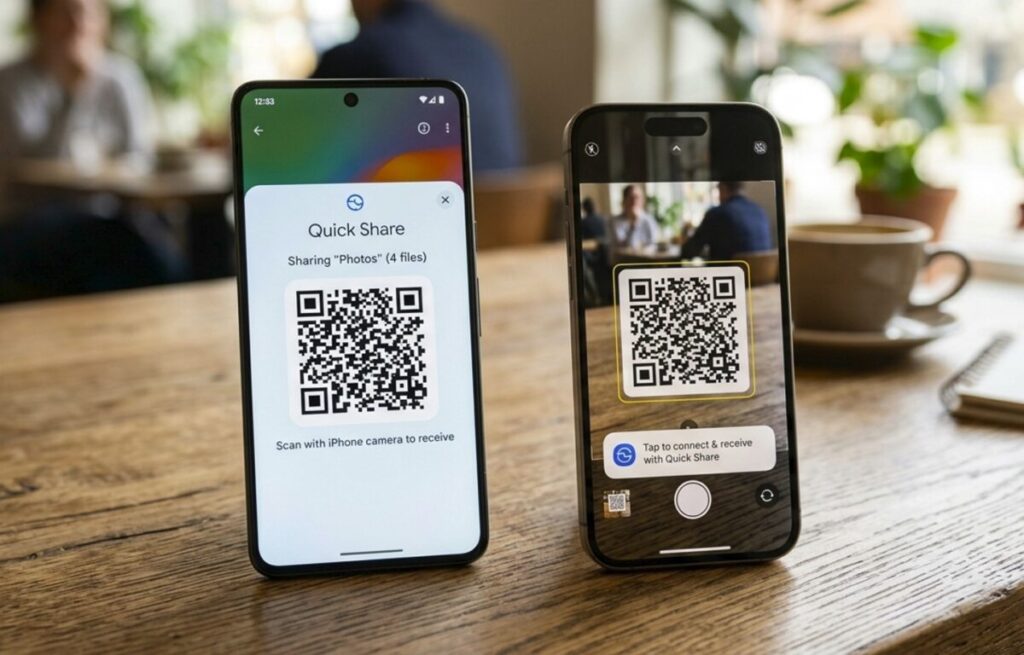 Google Quick Share ora funziona anche con iPhone: basta un QR code per condividere i file