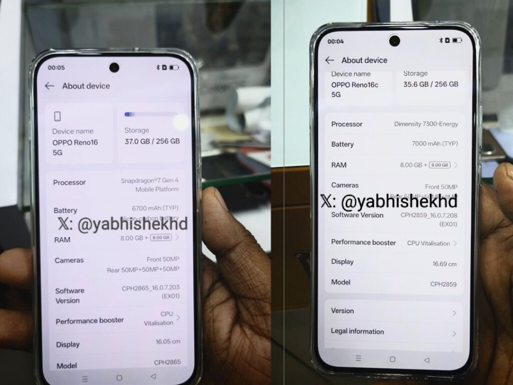 OPPO Reno 16 in India: prezzo e specifiche trapelate, c’è anche un modello con 7.000 mAh