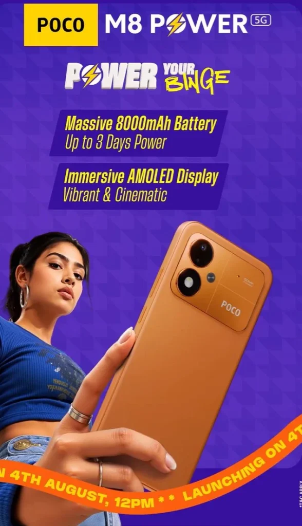 Poco M8 Power ufficiale: batteria monstre da 8.000 mAh e display OLED