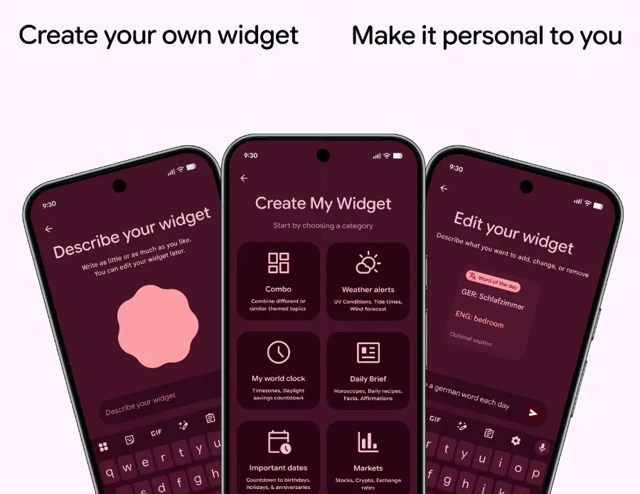 Create My Widget di Google sbarca sul Play Store: i widget Android si creano con Gemini