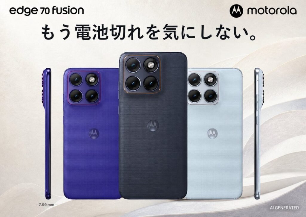 Motorola Edge 70 Fusion ufficiale in Giappone: batteria da 7.000 mAh in un corpo sottile, anche con Rakuten Mobile